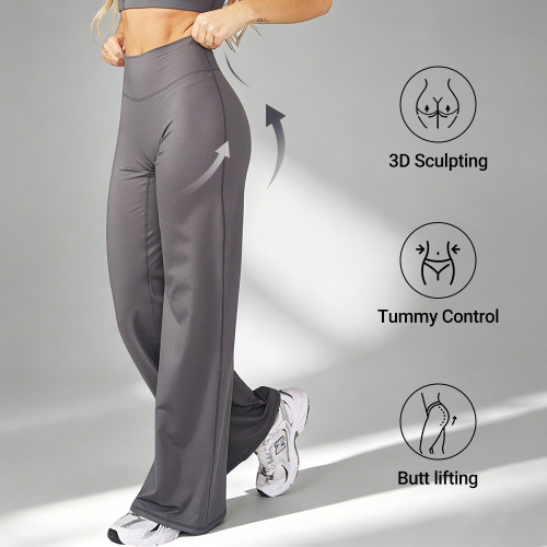 Custom Straight Wide Leg Leggings for Women's Sportswear Brands