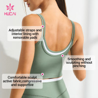 Custom Double-Layer Contrast Sports Bra Top for Women's Sportswear Brands