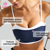 Custom Sweetheart Neckline Contrast Sports Bra Top for Women's Sportswear Brands