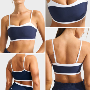 Custom Sweetheart Neckline Contrast Sports Bra Top for Women's Sportswear Brands