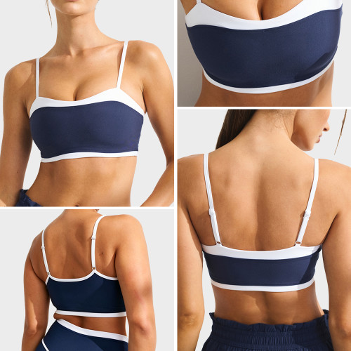 Custom Sweetheart Neckline Contrast Sports Bra Top for Women's Sportswear Brands