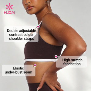 Custom Double Strap Contrast Sports Bra for Women's Activewear Brands