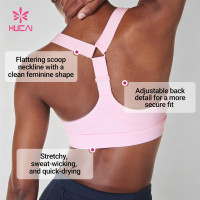 Custom Scoop Neck Medium Support Sports Bra for Women's Sportswear Brands