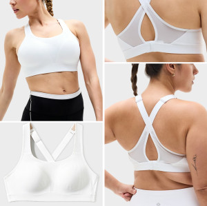 Custom Cross Back Medium Support Sports Bra for Activewear Brands