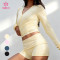 Custom Long Sleeve Wrap Top and Foldover Shorts Set for Women's Sportswear Brands