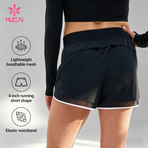 Custom Lightweight 4 Inch Running Shorts with Brief Liner for Women's Activewear Brands
