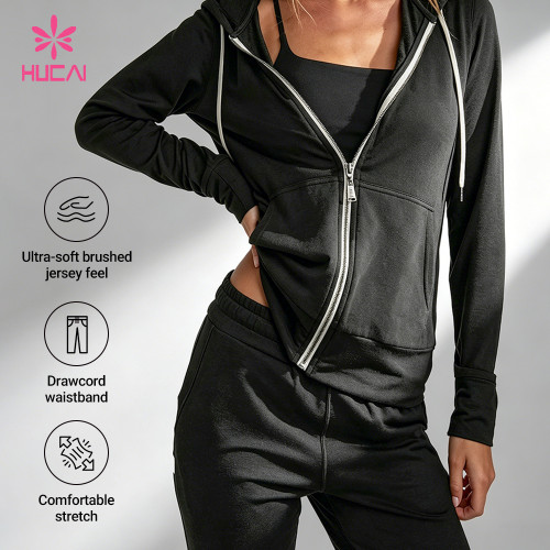 Custom Long Sleeve Wrap Top and Foldover Shorts Set for Women's Sportswear Brands