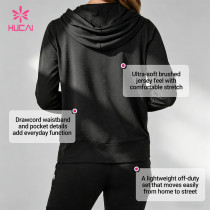 Custom Long Sleeve Wrap Top and Foldover Shorts Set for Women's Sportswear Brands