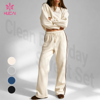 Custom Clean Everyday Sweatshirt and Straight-Leg Sweatpants Set for Women's Brands