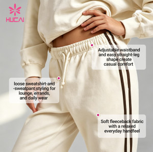 Custom Clean Everyday Sweatshirt and Straight-Leg Sweatpants Set for Women's Brands