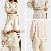 Custom Clean Everyday Sweatshirt and Straight-Leg Sweatpants Set for Women's Brands