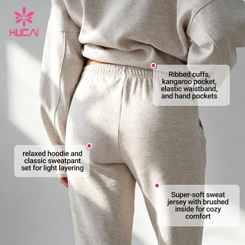 Custom Half-Zip Sweatshirt and Sweatpant Set for Women's Athleisure Brands
