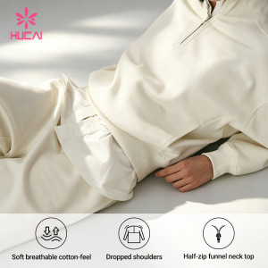 Custom Half-Zip Oversized Tracksuit Set for Women's Athleisure Brands