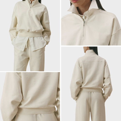 Custom Half-Zip Oversized Tracksuit Set for Women's Athleisure Brands