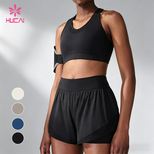 Custom 2-in-1 Technical Running Shorts with Zip Pocket for Women's Activewear Brands