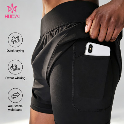 Custom 2-in-1 Technical Running Shorts with Zip Pocket for Women's Activewear Brands