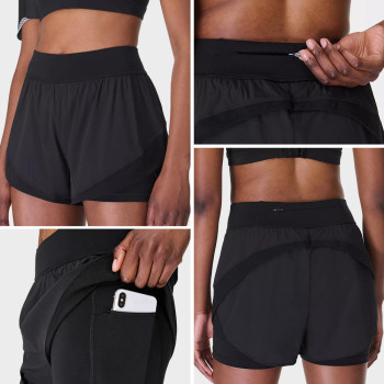 Custom 2-in-1 Technical Running Shorts with Zip Pocket for Women's Activewear Brands
