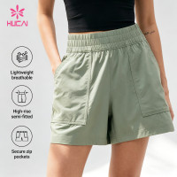 Custom Travel-Ready Utility Shorts with Zip Pockets for Women's Activewear Brands