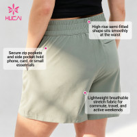 Custom Travel-Ready Utility Shorts with Zip Pockets for Women's Activewear Brands