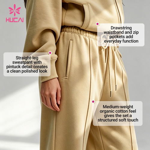 Custom Smart Casual Pintuck Sweat Set for Women's Athleisure Brands