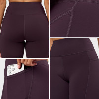 Custom High-Rise Pocket Running Bike Shorts for Women's Sportswear
