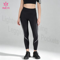 Custom 7/8 Reflective Running Leggings with Pockets for Women