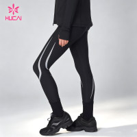 Custom 7/8 Reflective Running Leggings with Pockets for Women
