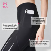 Custom 7/8 Reflective Running Leggings with Pockets for Women