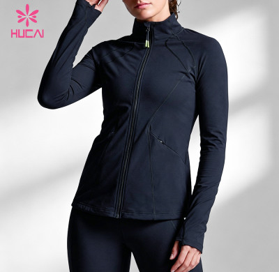 Custom Quick-Dry Zip Front Training Jacket for Women's Sportswear