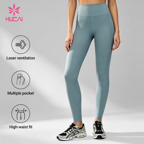 Custom Ventilated High-Waist Training Leggings with Pockets for Women