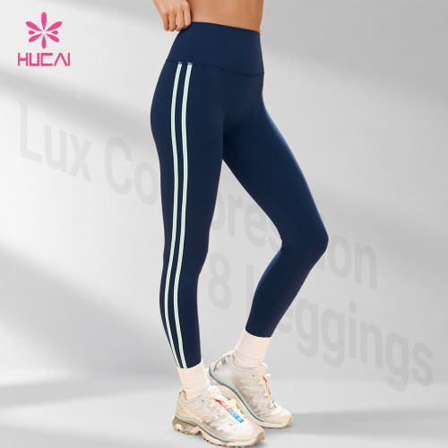 Custom Lux Compression 7/8 Side Stripe Leggings for Women's Sportswear