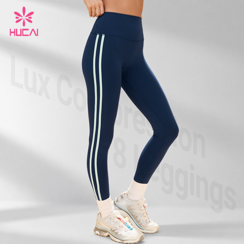 Custom Lux Compression 7/8 Side Stripe Leggings for Women's Sportswear