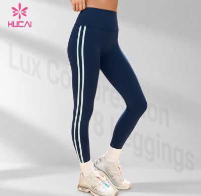 Custom Lux Compression 7/8 Side Stripe Leggings for Women's Sportswear