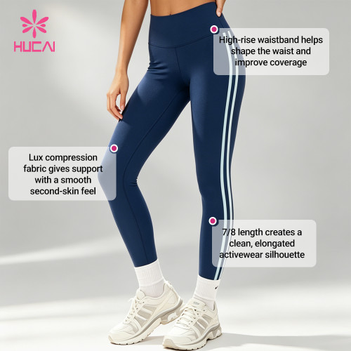 Custom Lux Compression 7/8 Side Stripe Leggings for Women's Sportswear