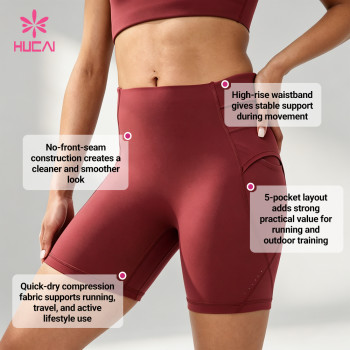 Custom 5-Pocket Compression Running Shorts with No Front Seam