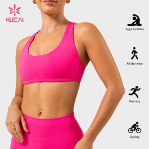 Custom Scoop Neck Strappy Back Sports Bra for Women's Activewear