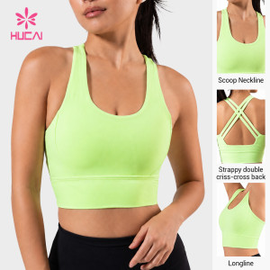 Custom Longline Scoop Neck Criss-Cross Sports Bra for Women's Activewear