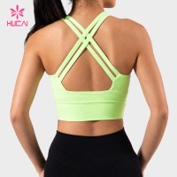 Custom Longline Scoop Neck Criss-Cross Sports Bra for Women's Activewear