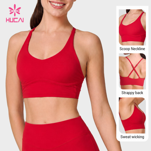 Custom Adjustable Criss-Cross Sports Bra for Women's Sportswear Brands