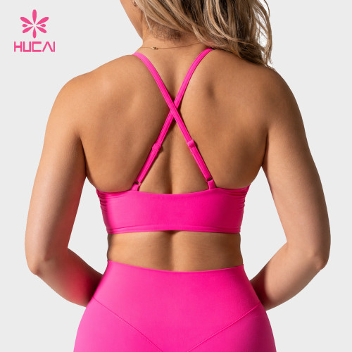 Custom Adjustable Criss-Cross Sports Bra for Women's Sportswear Brands