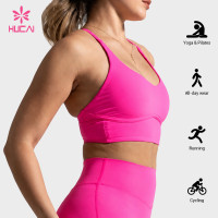 Custom Adjustable Criss-Cross Sports Bra for Women's Sportswear Brands