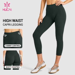 Custom High Waist Capri Leggings for Women's Private Label Sportswear