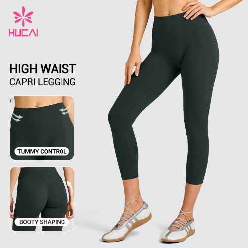 Custom High Waist Capri Leggings for Women's Private Label Sportswear