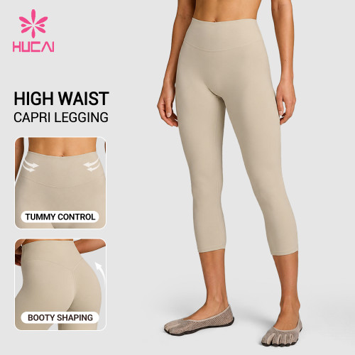 Custom High Waist Capri Leggings for Women's Private Label Sportswear