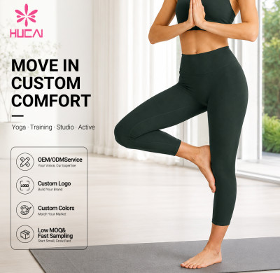 Custom High Waist Capri Leggings for Women's Private Label Sportswear