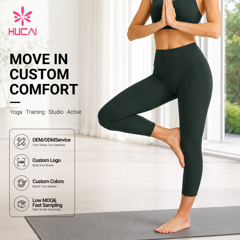 Custom High Waist Capri Leggings for Women's Private Label Sportswear