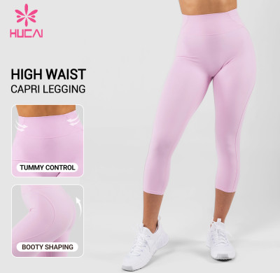 Custom High Waist Capri Leggings for Women's Private Label Sportswear