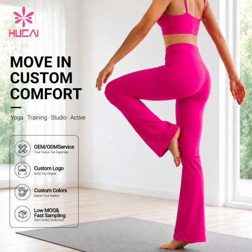 Custom Ultra High Rise Flared Yoga Pants for Private Label Sportswear