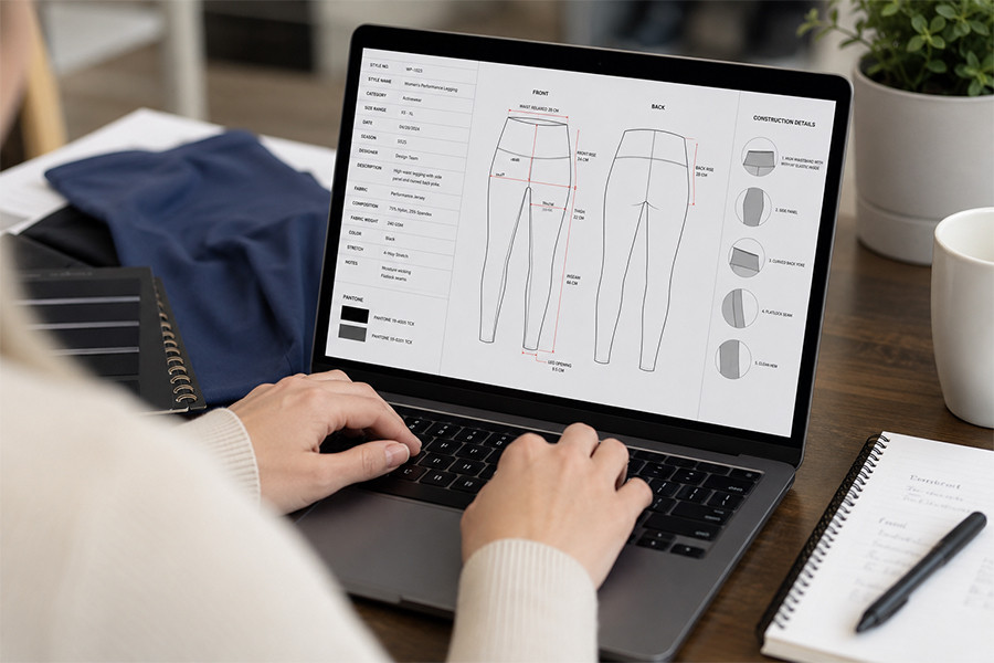 activewear fabric and production detail
