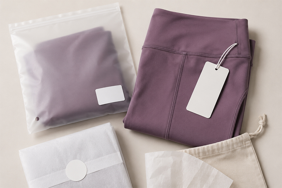 Leggings hangtag and packaging detail